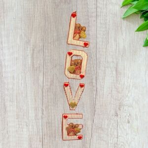 Vintage Plastic Canvas Valentine’s Day LOVE Door Hanging